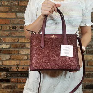 AUTHENTIC Kate Spade Shimmy Glitter JOELEY Lola Deep nova Small crossbody RED